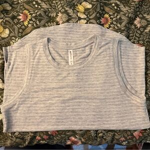 Athleta Light Gray Striped Tank